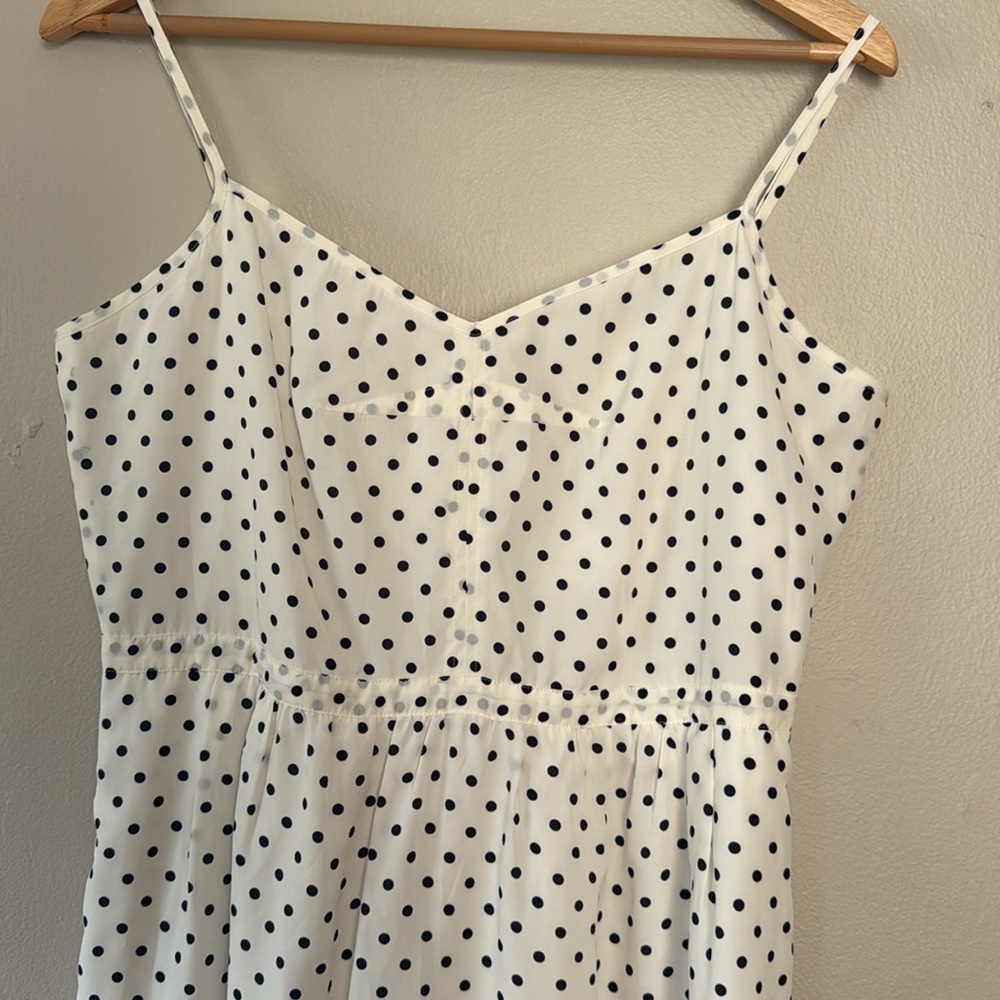 J. Crew White and Black Polka Dot Spaghetti Strap Sundress 14 - Picture 2 of 7